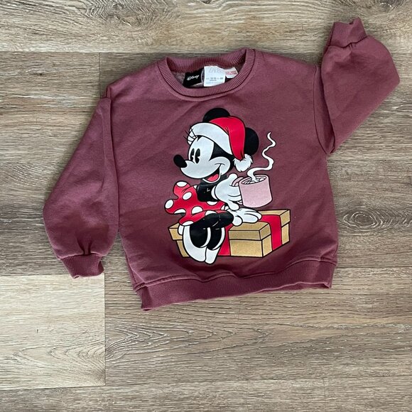 ZARA kids Minnie Mouse Holiday Sweatshirt - Picture 1 of 1